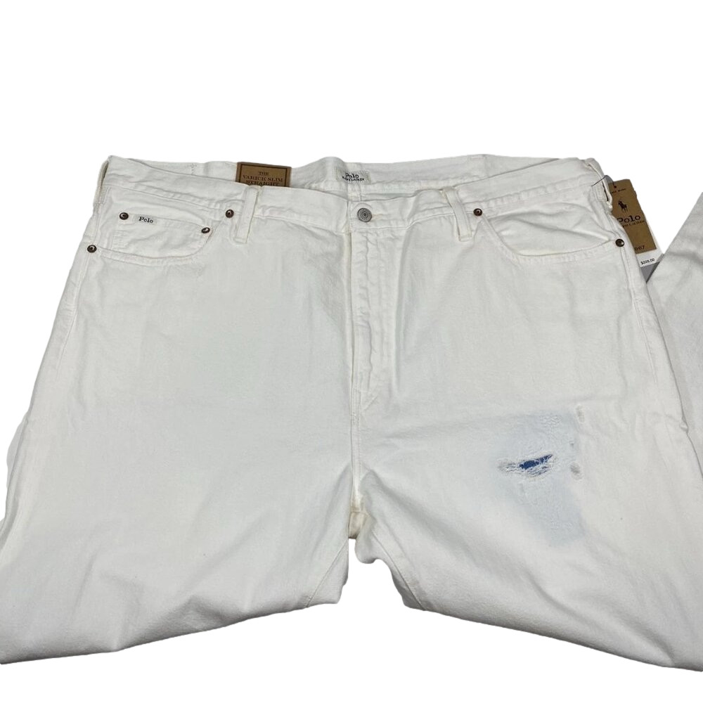 NEW POLO Ralph Lauren Men’s Varick Slim Straight Jeans White Size 44Bx32